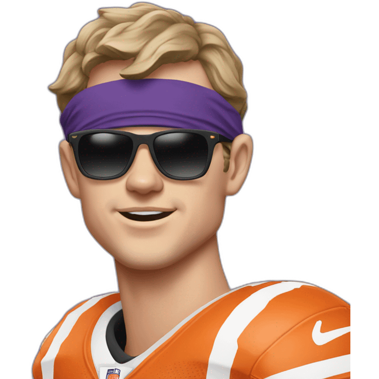 Joe burrow in sunglasses with jersey on emoji