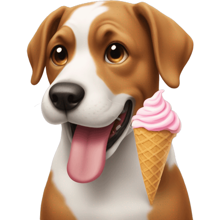 Dog eating ice cream emoji