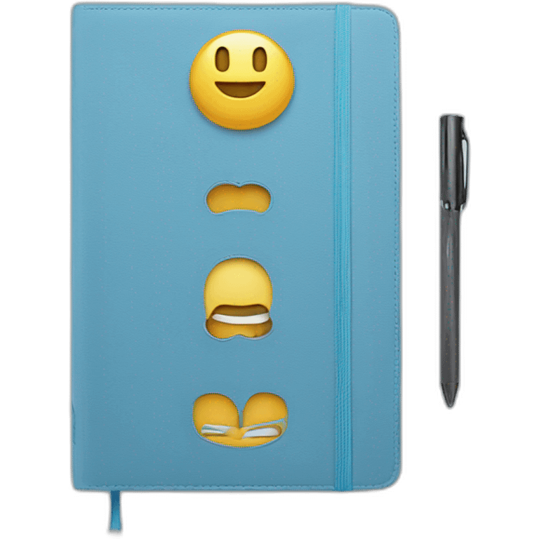 couverture agenda bleu clair emoji