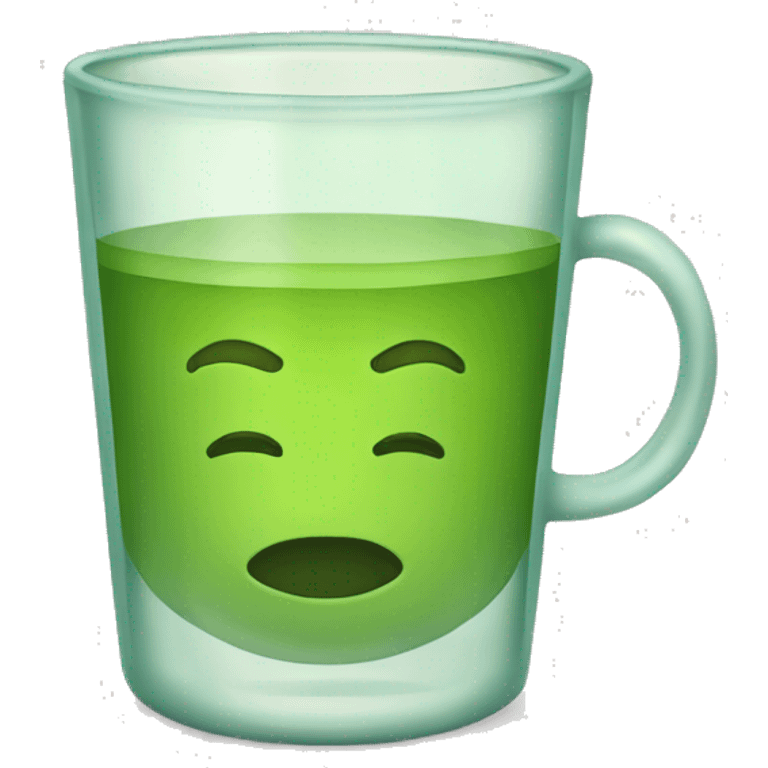 Green tea in a glass cup ios style emoji