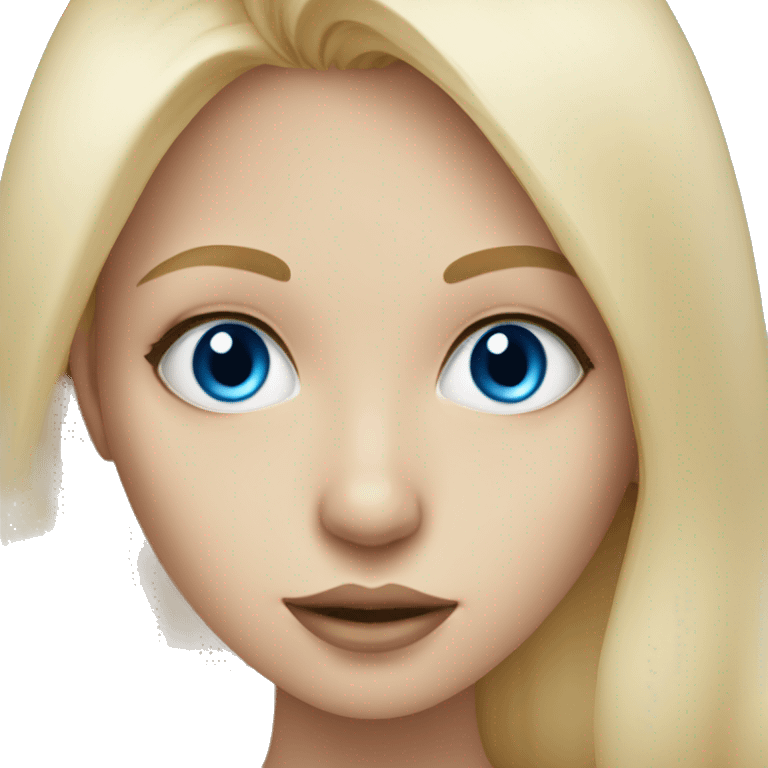 Blue eye blonde girl close-up portrait emoji