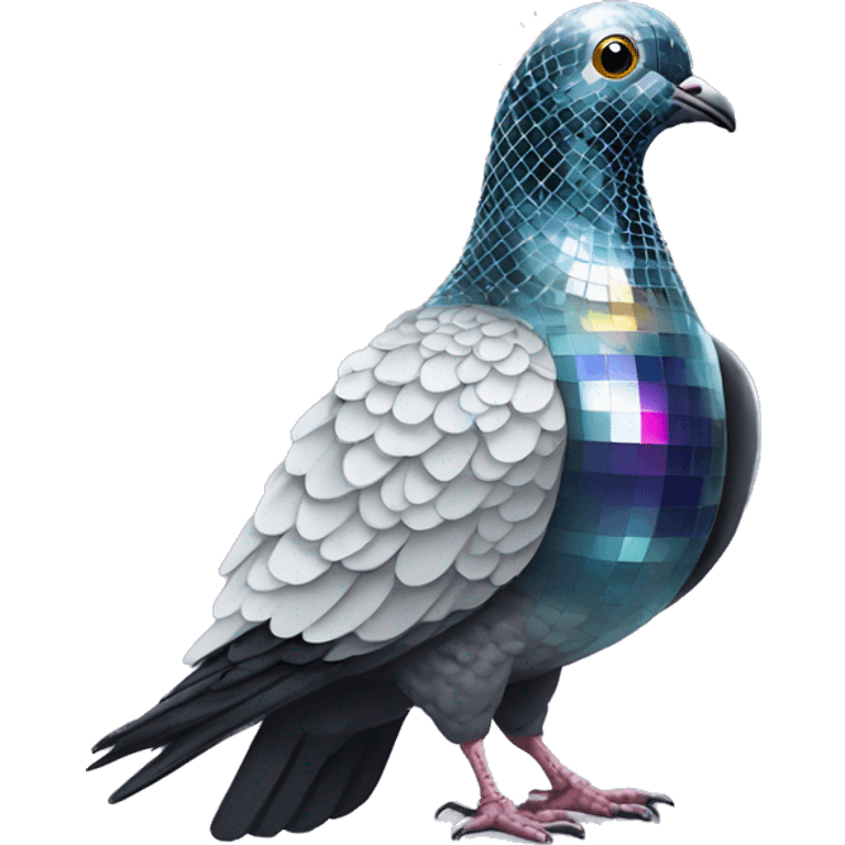 disco ball pigeon emoji