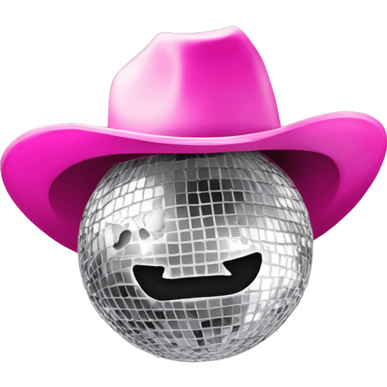 disco ball with pink cowboy hat emoji