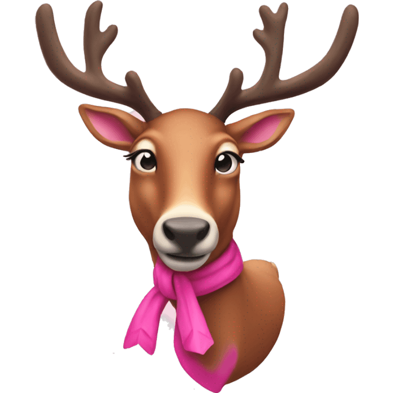 Pink raindeer emoji