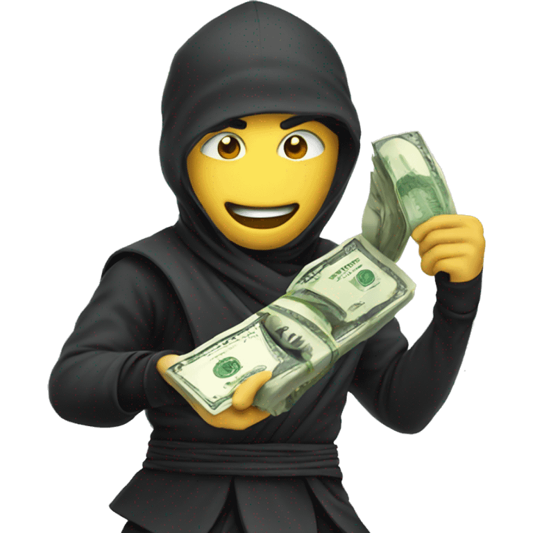 happy ninja with money emoji