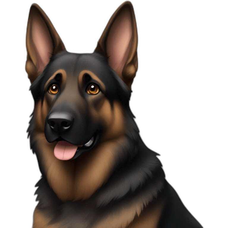 mostly dark German Shepherd emoji