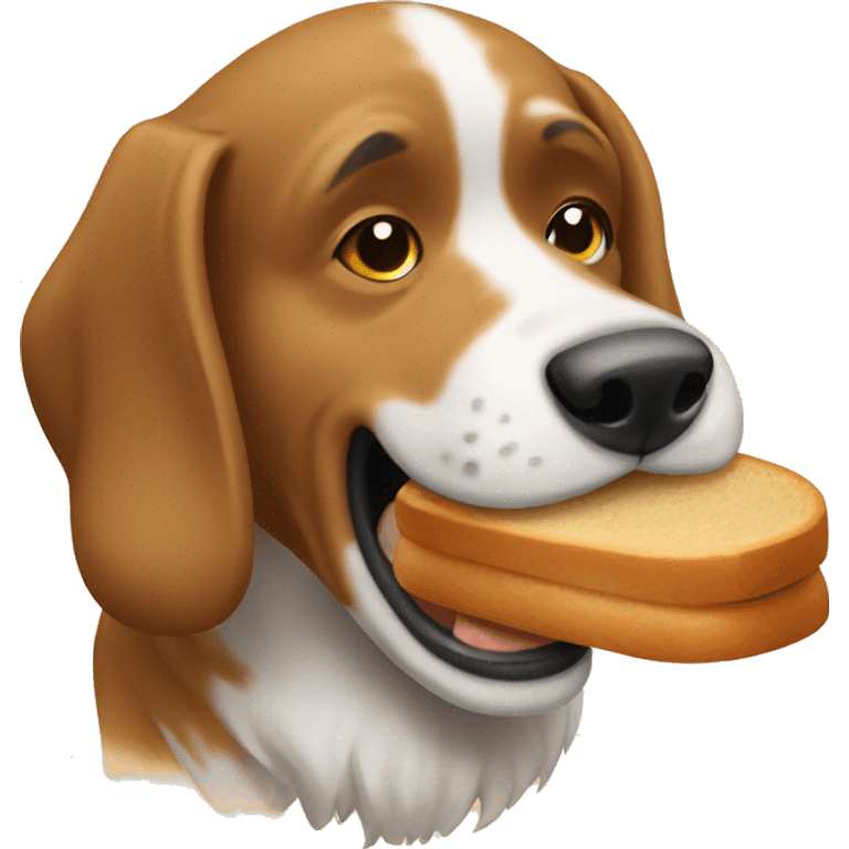 Dog eating bread emoji