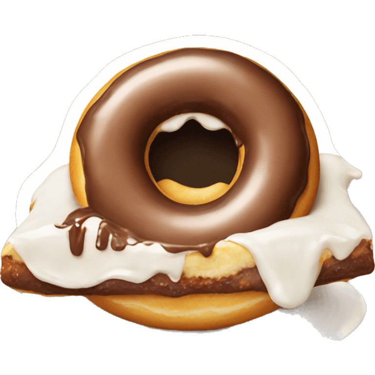 donut eatng a pudding emoji