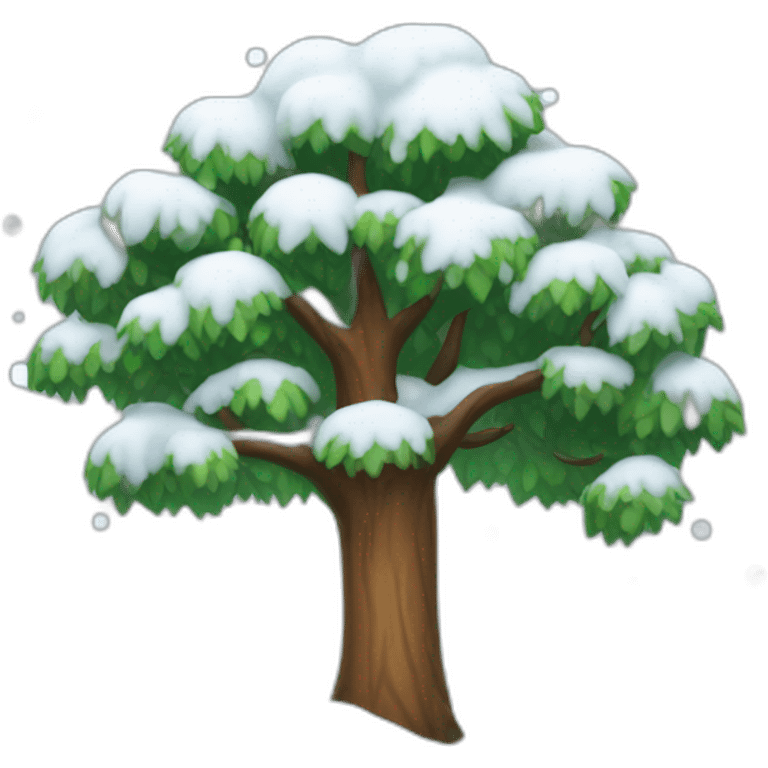 Tree with snow emoji