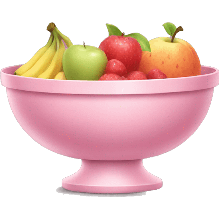 large fancy pastel pink bowl of fruit emoji