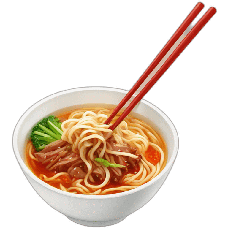 Lanzhou beef noodle with spicy oil emoji