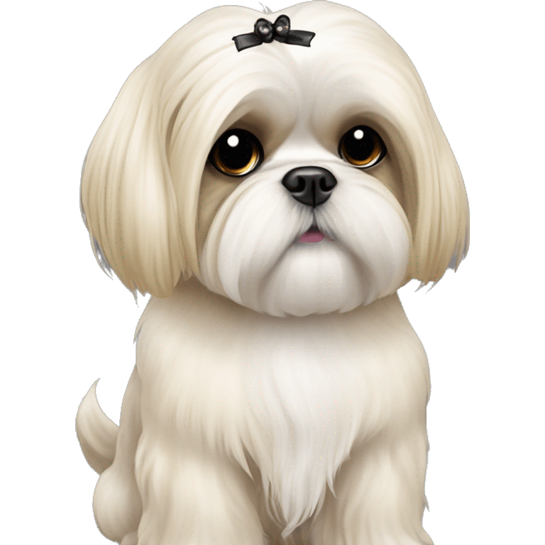 golden cream shih tzu white girl cute medium hair goth bow emoji