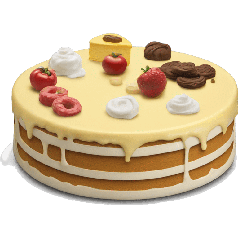 Realistic lazy Susan cake icing stand emoji