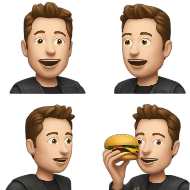 Elon musk eat burger emoji