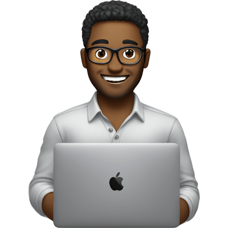 happy Graphic designer whit a MacBook  emoji