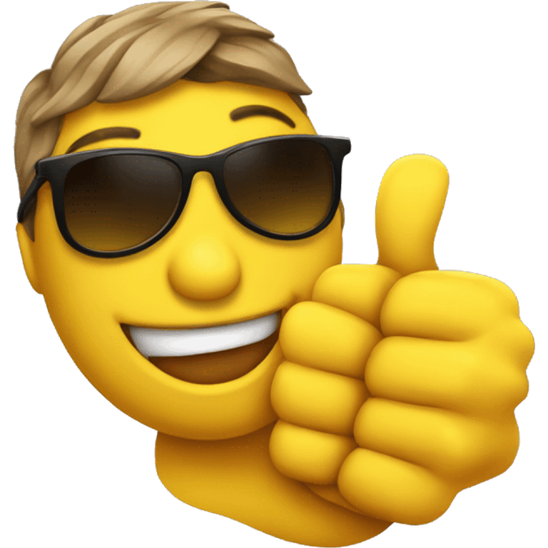 Yellow emoji thumbs up with sunglasses emoji