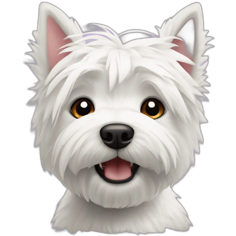 West Highland white terrier with Stitch emoji