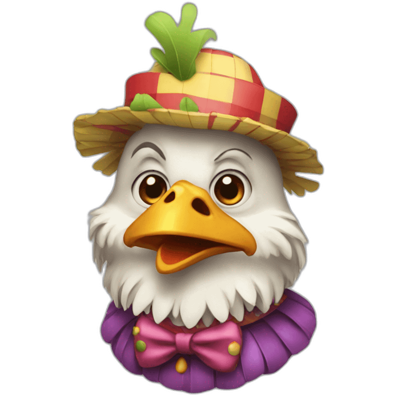 Chicken male clown emoji