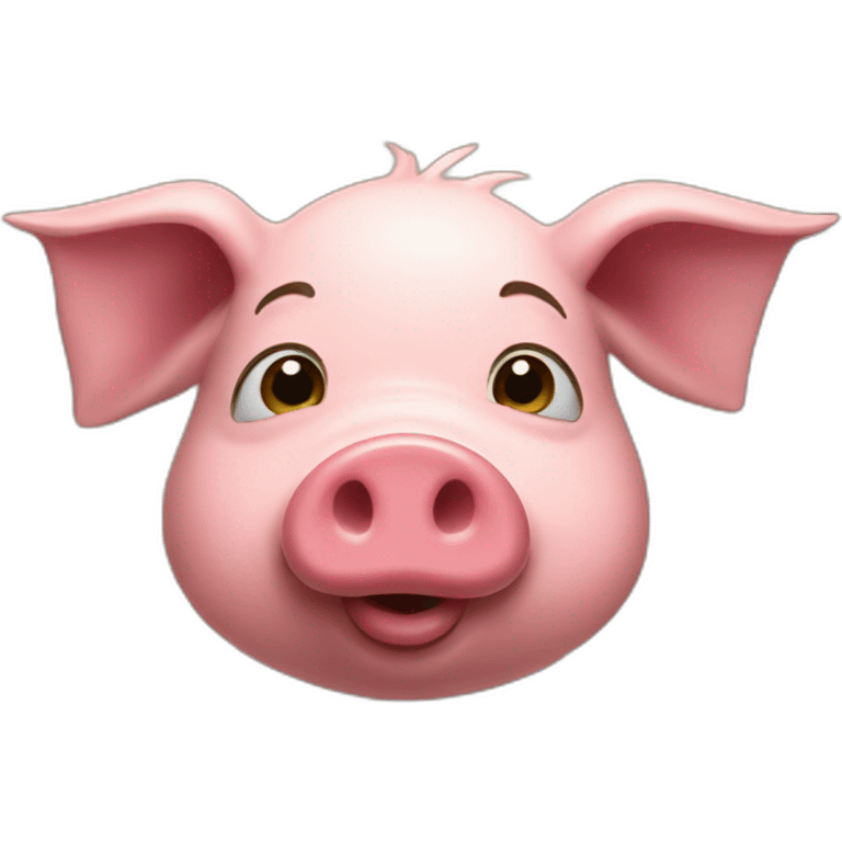 The little pig from three brothers who build a wood house emoji