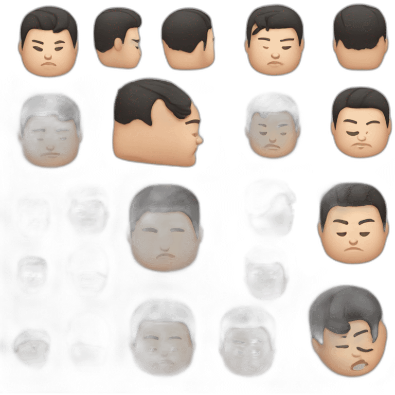 Fat guy with dark hair Chinese bun   emoji