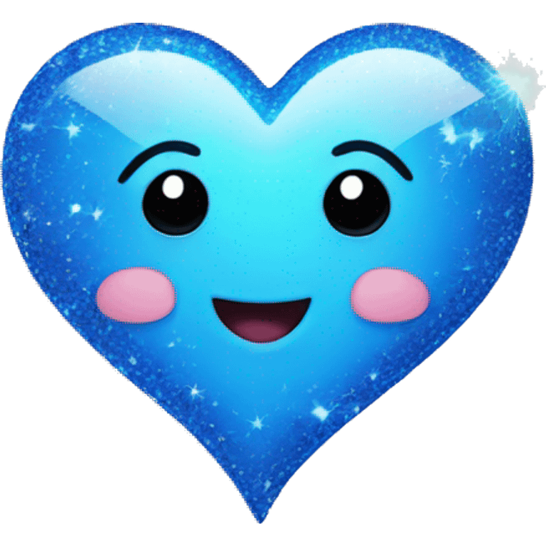 blue heart with sparkles emoji