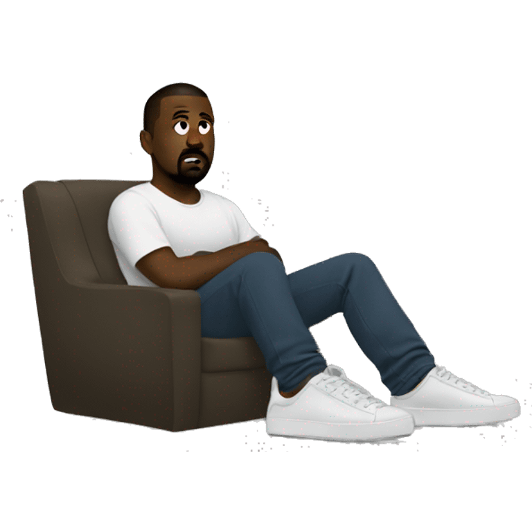 Kanye showing his feet emoji