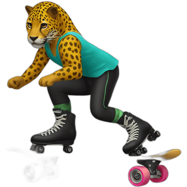 Jaguar roller skater emoji