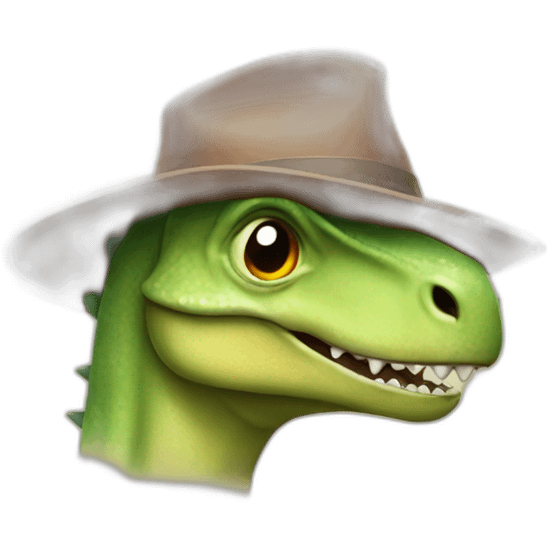 Dinosaur in hat emoji