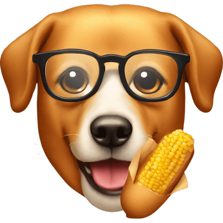 Corn dogs wearing glasses  emoji