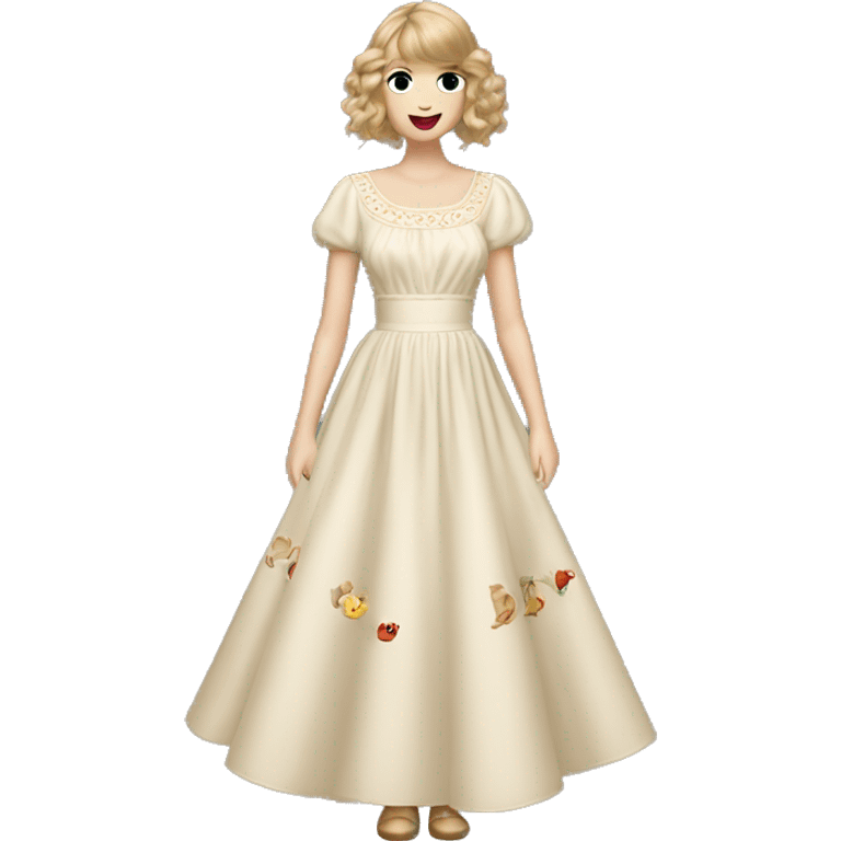 Taylor Swift in the cream folklore dress emoji