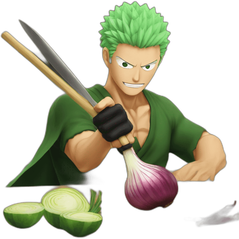 roronoa zoro cutting an onion emoji