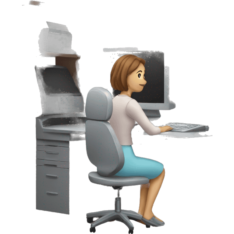 Lady in computer  emoji