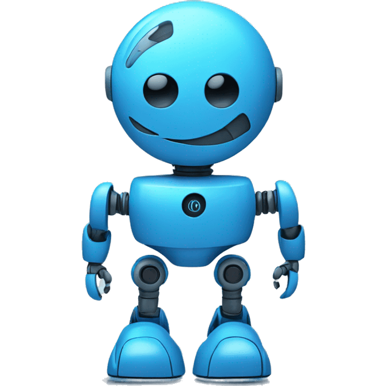 An AI robot, with digital elements in the background to emphasize its mental abilities in blue color emoji