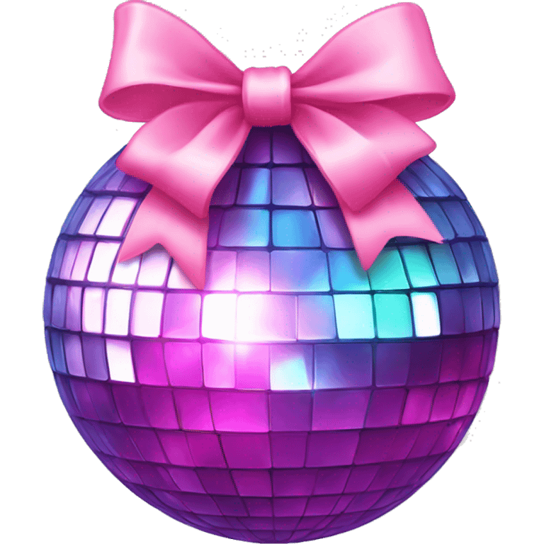 Disco ball with pink bow  emoji