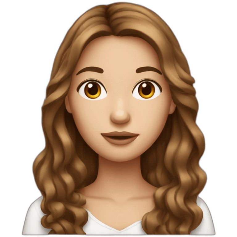 French girl brown hair emoji