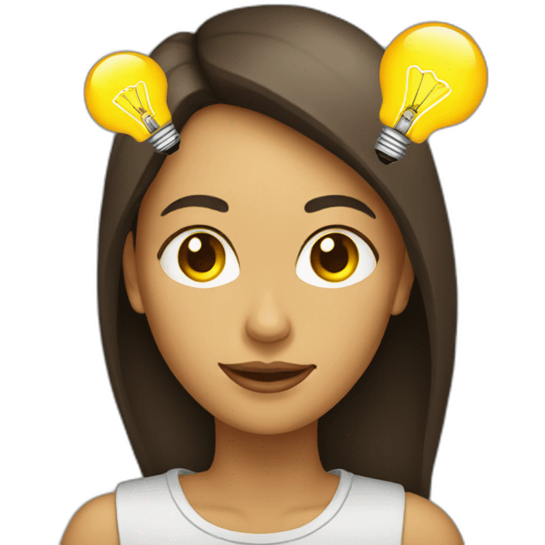 woman with a lightbulb idea on head emoji