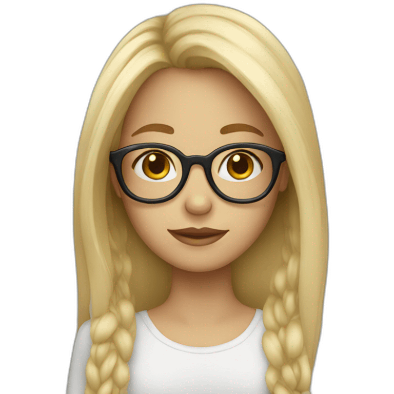 blond girl with glasses and long hair emoji