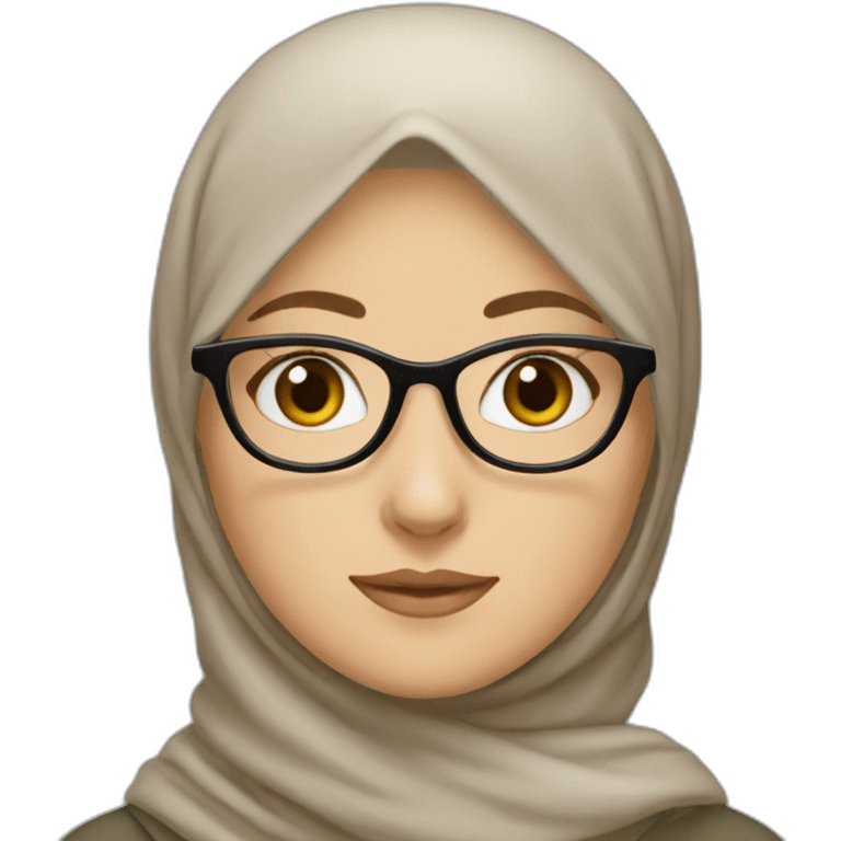 a white girl with hijab and glasses emoji