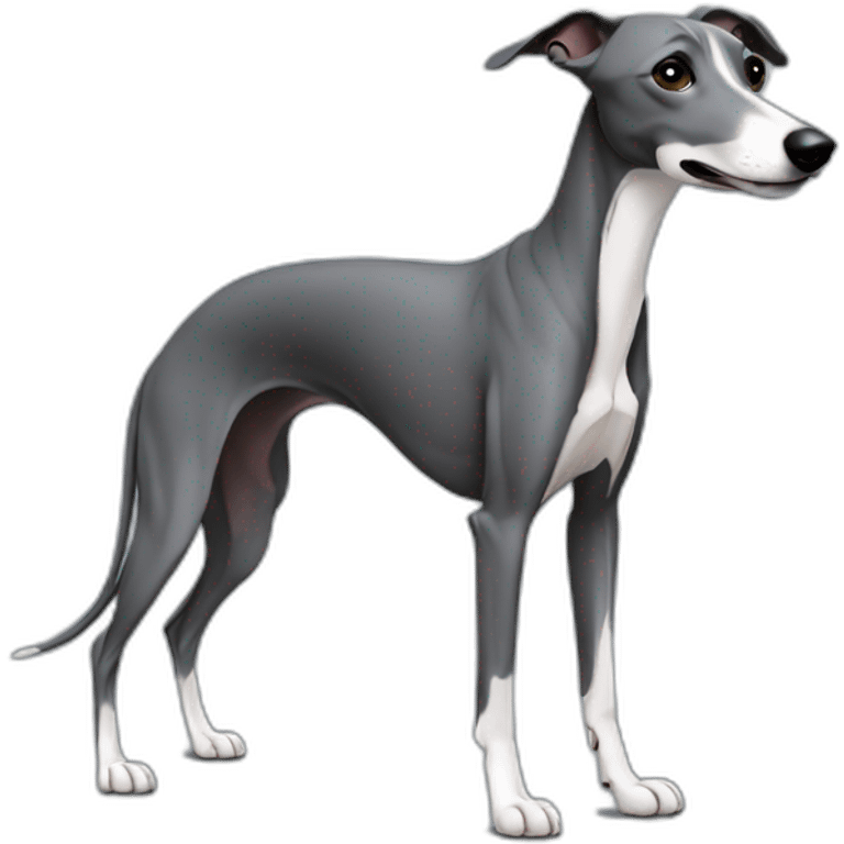 skinny all dark grey whippet emoji