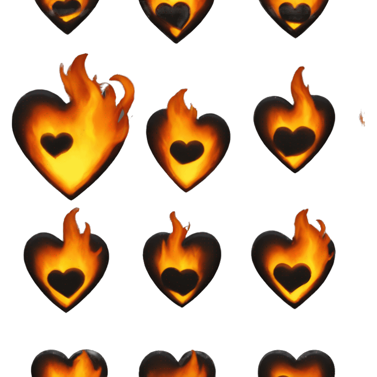 Black heart on fire  emoji