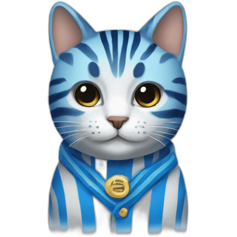 blue striped stylish cat emoji