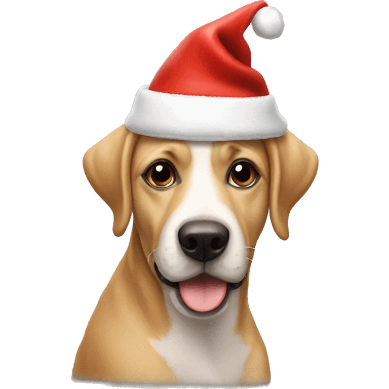 A dog with a Santa hat ￼ emoji