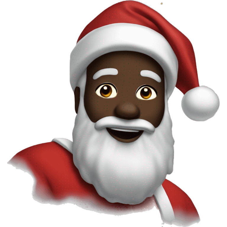 Black Santa in the sky emoji