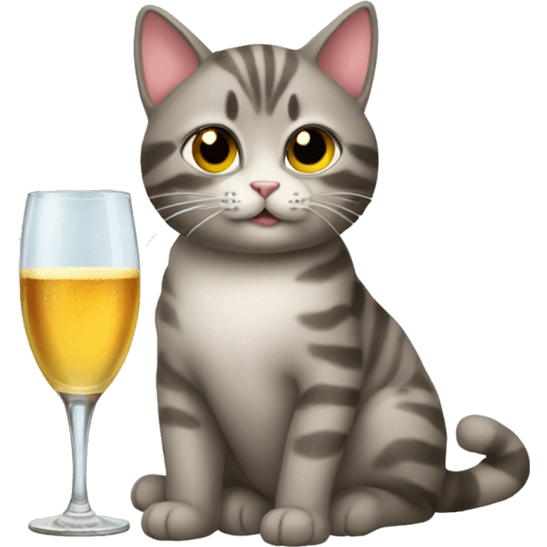 Cat with a glass of Champaign  emoji