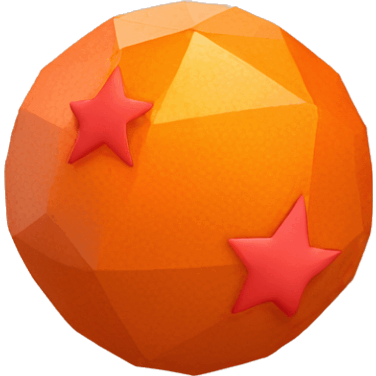 orange ball with red stars inside it arranged in polygonal shape emoji