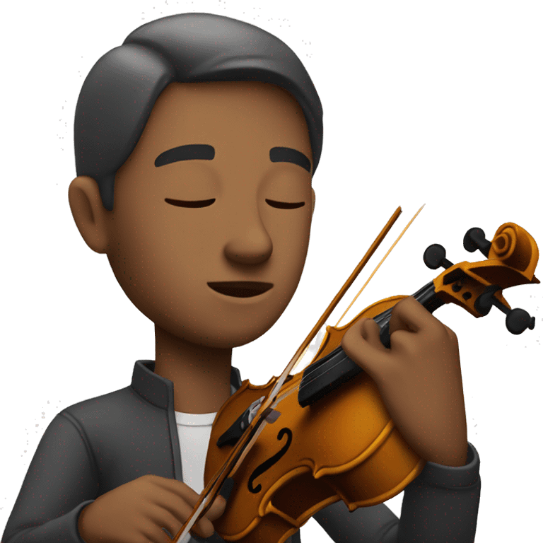 man playing the violon with eyes closed emoji