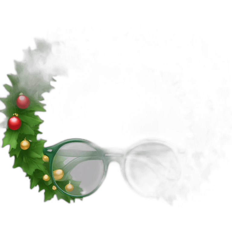 Christmas wreath glasses emoji