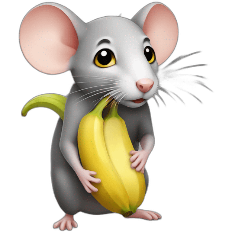 A rat with a banana emoji