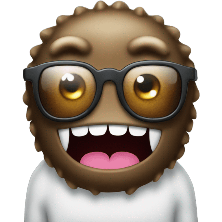 cute domo monster with glasses emoji