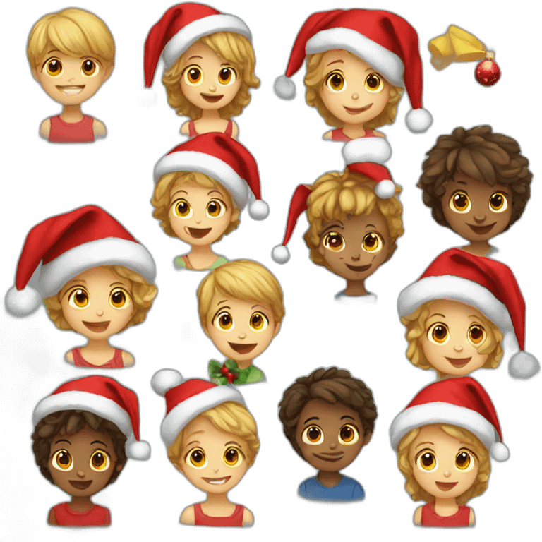 little children and Christmas emoji